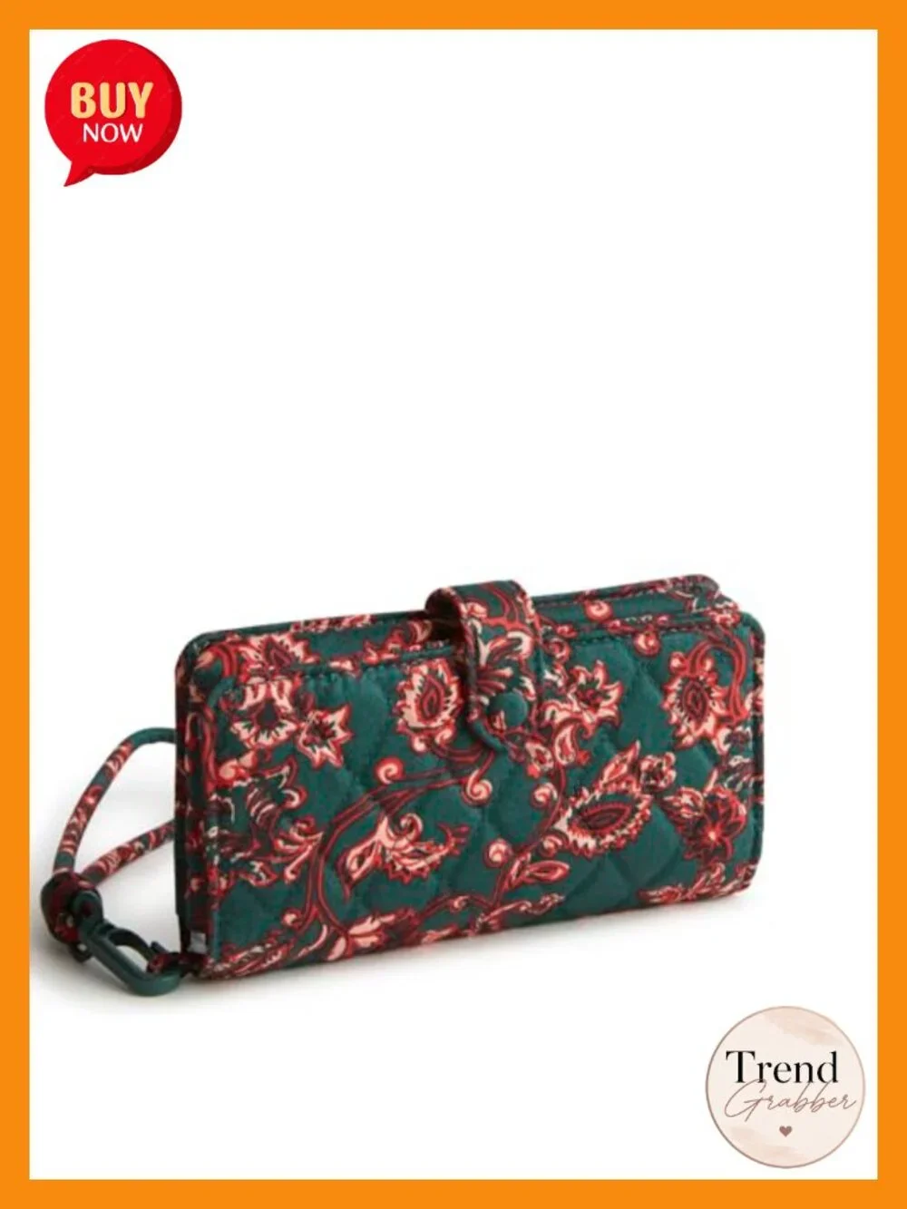 Premium Cotton Phone Wristlet with Snap Closure and Multiple Pockets